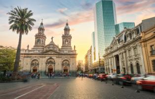 Santiago de Chile Main square and cathedral