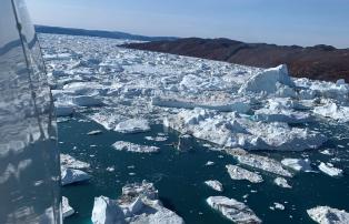 Grönland Gletscherfjord aus Helikopter