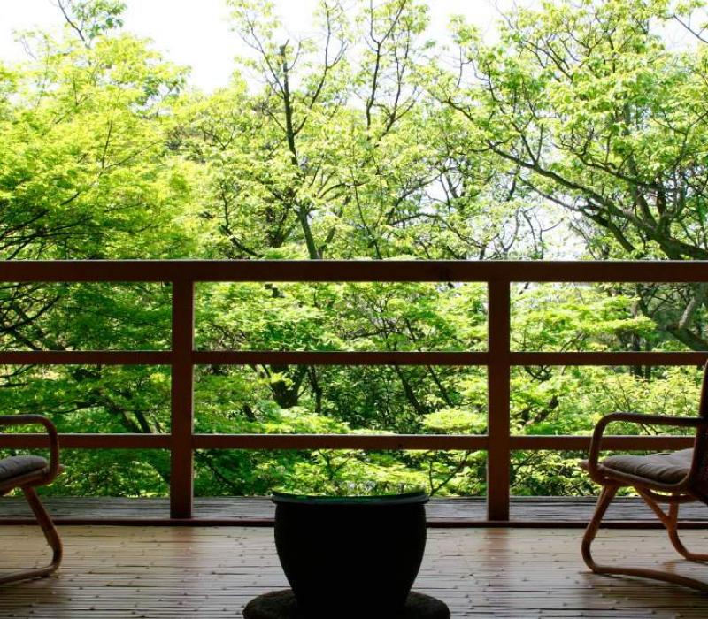 Asien Japan Yamashiro Beniya MukayuBILDERZUKLEIN Wakamurasaki Suite - Balcony Su