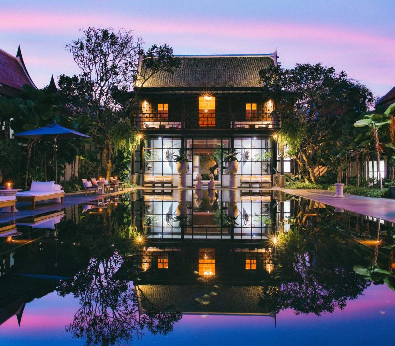 Asien Thailand Chiang-Mai Villa Mahabhirom Villa Mahabhirom Pool at sunset_1920