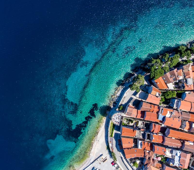 Kroatien Korcula from air