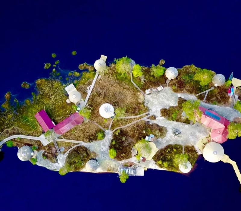 Europa Norwegen Treungen Canvashotel Telemark Canvas Hotel drone overview2 credi