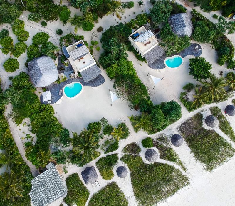Afrika Tansania Sansibar Zanzibar White Sand Luxury Villas Villa - Aerial view o