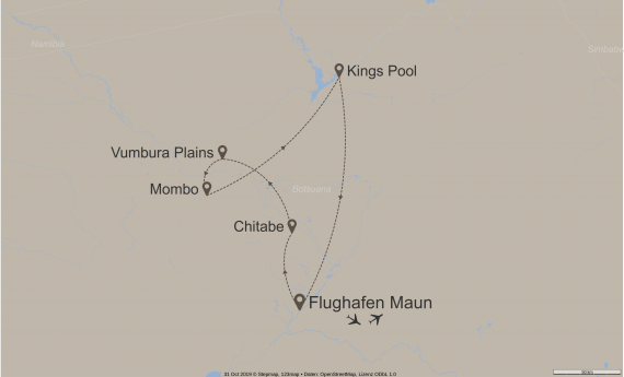 Karte Best of Botswana 10015 PNG