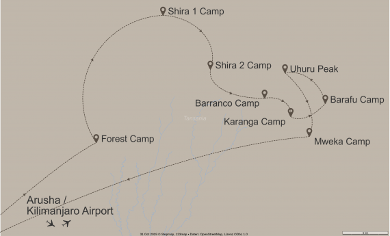 Afrika Tansania StepMap-Karte-On-top-of-the-world-10039