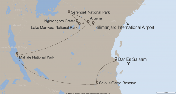 Afrika Tansania StepMap-Karte-Ultimate-Tansania-10041