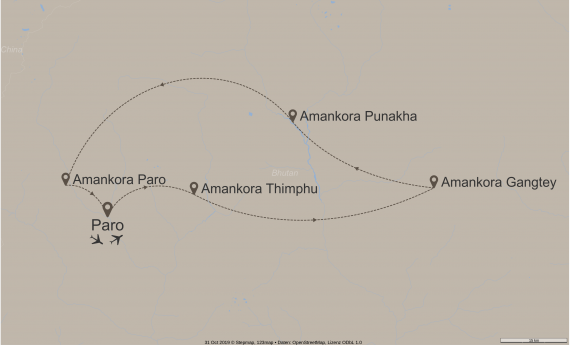 Asien Bhutan StepMap-Karte-Bhutan-your-way-10047