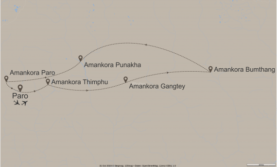 Asien Bhutan StepMap-Karte-Sehnsuchtsdestination-Bhutan-10046