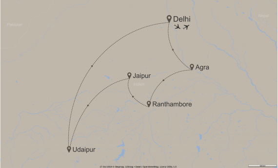 Asien Indien StepMap-Karte-Fall-in-love-with-India-10058