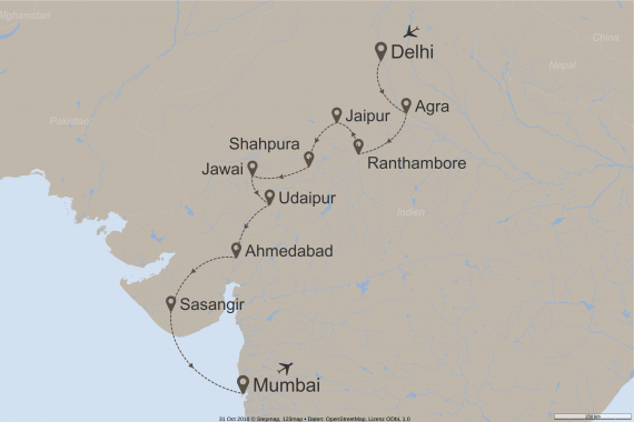 Asien Indien StepMap-Karte-Faszinierendes-Rajasthan-10054
