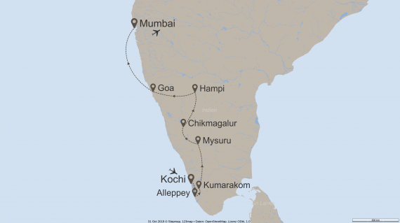 Asien Indien StepMap-Karte-Indien-fuer-Wiederholungstaeter-10055