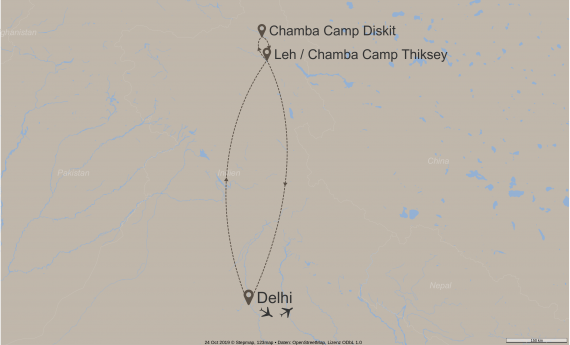 Asien Indien StepMap-Karte-Unbekanntes-Ladakh-10057