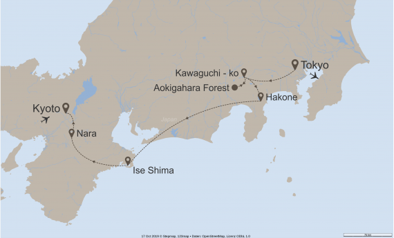 Asien Japan StepMap-Karte-Nippon-intensiv-10068