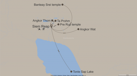 Asien Kambodscha StepMap-Karte-Angkor-Wat-VIP-10072